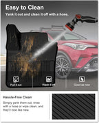 KIWI MASTER Floor Mats for 2018-2023 Toyota C-HR, OEM Replacement PT206-1C160-20, Custom Fit All Weather Car Mats, Heavy Duty TPE Floor Liners, Front & Rear 2 Row, Black
