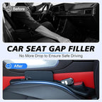 Car Seat Gap Filler 2 Pack, Built-in Storage Slot & Seat Belt Pass-Through Design, No-Readjust Gap Blocker Organizer for SUV Truck Sedan, Universal Fit Car Interior Accessories