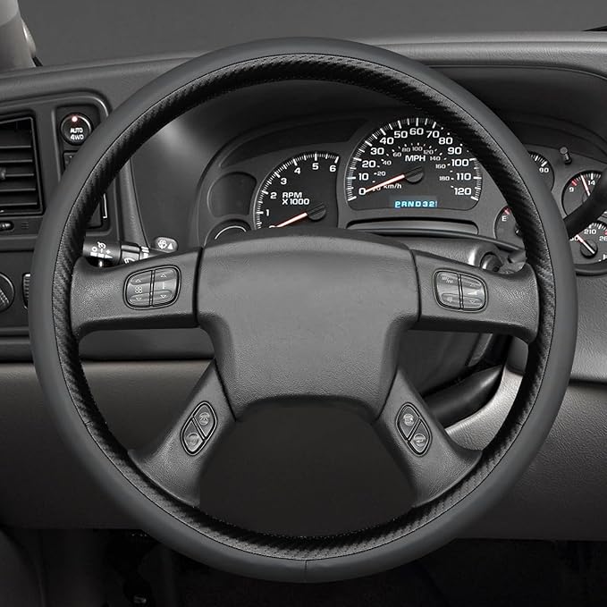 MEWANT Steering Wheel Cover for Chevy Silverado 1500/2500 / 3500 2003-2006 / Silverado 1500 2500HD 3500 Classic/Trailblazer Hand-Stitched Microfiber Leather Steering Wheel Wrap