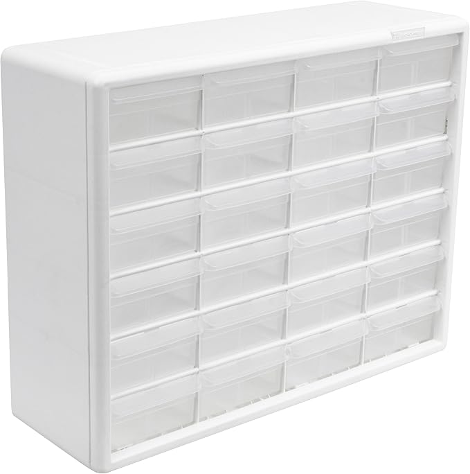 Akro-Mils 24-Drawer Plastic Drawer Storage Cabinet for Garage Organization, Bead Organizer, Building Bricks Storage, Teacher 