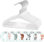 VIS'V Baby Hangers, 11 Inch Velvet Kids Hangers with 6 Pcs Clothes Size Dividers, Infant Toddler Nursery Closet Organization,