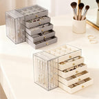 Greenfeather Jewelry Organizer with 7 Removable Drawers, Clear Acrylic Jewelry Box with 16 Necklace Hooks, 48 Pairs of Earrin