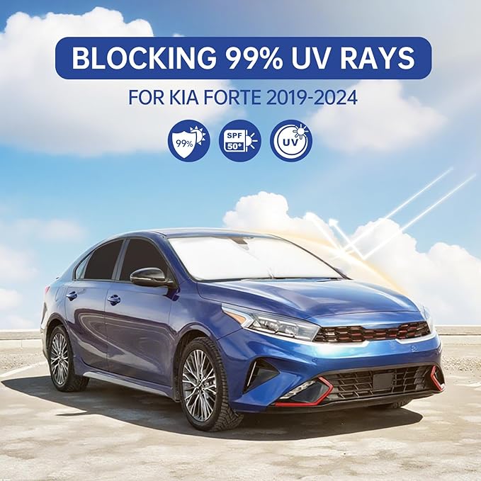 Car Window Shades for Kia Forte 2019-2024, Full Car Window Covers for Privacy, Sunshades for Forte Front Rear Windshield Side Windows to Block UV and Protect Privacy(6pcs)
