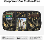 Musical Notes Car Sun Visor Storage Bag, Auto Interior Accessories Pocket Organizer, Multi-Pocket Visor Organizer Storage Pouch Fits Most Vehicles