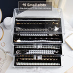 YUFONG Necklace Holder Organizer, Dustproof Necklace Box Velvet Necklace Organizer Box with Lid Clear Acrylic Dustproof Stack