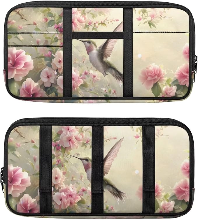 Hummingbird Car Sun Visor Organizer Storage Card Holder Car Storage Bag, Zipper Auto Sunshade Organizer Bag Auto Interior Accessories Truck SUV Storage Pouch Holder