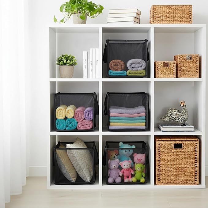 SOUJOY 4 Pack Popup Laundry Hamper, Collapsible Mesh Laundry Baskets with Handles, Foldable Clothes Hamper, Easy to Open, Por