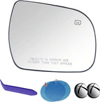 EAP Passenger Side Mirror Glass Compatible with Toyota Sienna 2011-2020, Heated, 8790308021 8790308020