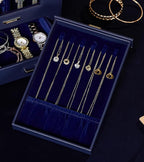 Homde Jewelry Organizer with Transparent Window Necklace Hooks Gift for Women Jewelry Box Display Case for Necklaces Rings Ea