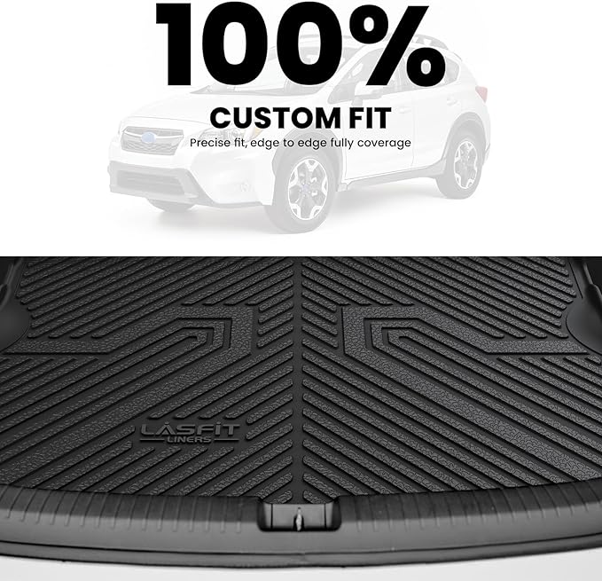 LASFIT Cargo Mat for Subaru Crosstrek 2016-2017/XV Crosstrek 2013-2015/Impreza 2012-2016(Impreza not fit Seden),All Weather TPE Custom Fit Easy Clean Durable Trunk Mat for Subaru Cargo Liner,Black
