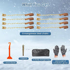 Snow Chains, 8 Packs Anti Slip Tire Chains, Pickup, Truck & SUV, Adjustable Thickening Reusable Anti-Slip Traction Tire Chain