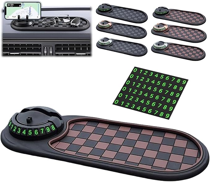 2026 New Multifunctional Car Dashboard Mobile Phone Holder Anti Slip Phone Mat for Car Rotatable Car Dashboard Accessories wi