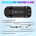 Nilight 6Pcs Car Underglow Neon Accent Strip Lights 300 LEDs Multi Color RGB-IC DIY Sound Active Function Music Mode with APP Control and Remote Control Underbody Light Strip