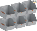 Homsorout Fabric Closet Storage Cubes - 6 Pack Square Storage Bins with Dual Handles for Clothes, Towels, Toys, Cube Storage 