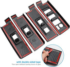INTGET 4PCS Window Lift Switch Cover for 2022-2025 2026 Toyota Tundra Accessories Carbon Fiber Front & Rear Door Window Switch Lift Panel Cover for 2023 2024 2025 2026 Toyota Sequoia Accessories