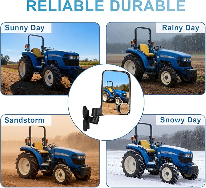 Magnetic Tractor Mirrors 2 PCS, Tractor Side Mirror with Blind Spot Mirror, Compatible with John Deere Kubota B BX Mahindra Tractor Accessories