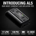 NOCO Air AL5: Cordless Tire Inflator – Portable Rechargeable Air Compressor with USB-C – 17 LPM Inflates 0–40 PSI in 7 Minutes – Digital Gauge + Auto-Shutoff – For Tires up to 31-Inches