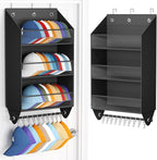 Homsorout Over the Door Hat Rack - 3-Layer Design Hat Organizer Holds 30-36 Hats with 10 Hooks, Ideal Hat Rack for Door, Over