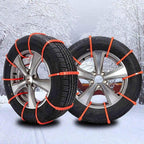 Jeremywell 10 PCS Emergency Anti-Skid Mud Snow Survival Traction Multi-Function Car Tire Chains, Orange, Security Chains for 
