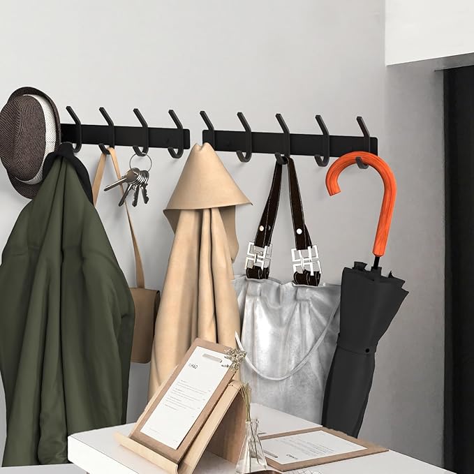 VAEHOLD Wall Hooks, Heavy Duty Aluminum Towel Hooks for Hanging Coat, Hat, Key, Clothes, Closet Hook Wall Mount for Kitchen, 