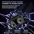 Dual-Head Car Safety Hammer, Upgraded 2-in-1 Window Breaker & Seatbelt Cutter for Traffic Accidents and Emergency Rescue, Und