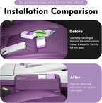 Leather Car Seat Gap Filler, Waterproof Anti-Slip Side Storage Pouch for Phones Keys Glasses Cards, Universal for Most Cars, SUVs, Trucks (Purple)