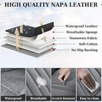 Coverado Car Seat Covers Full Set, Gray Car Seat Cover, Seat Covers for Cars, Waterproof Car Seat Protector, 5 Pieces Nappa C