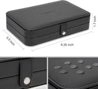 LANDICI Small Jewelry Box for Women Girls, PU Leather Travel Jewelry Case, Portable Jewelry Organizer Storage Holder Display 