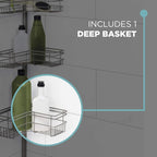 Zenna Home Shower Tension Pole Caddy, Satin Nickel