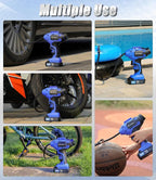 AVID POWER Tire Inflator Portable Air Compressor,20V Cordless Tire Pump, Rechargeable Air Pump for Car Tires and other Inflatables (Blue)