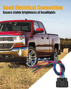 Headlights Connector Harness Wire Fit for Chevrolet Silverado 1500 2500 HD 2007-2015, Male and Female Plug Harness Pigtail Replace 22853027 22853028, 8Pin