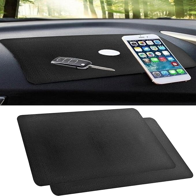 2pack Sticky Upgraded Anti-Slip mat - Non-Slip Rubber, 10.6 X 5.9 Inches - Universal Car Dashboard Sticky Mat for Phone, Sung