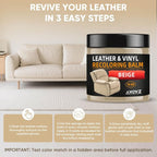 Leather Recoloring Balm - Scratch Repair & Color Restore Kit for Faded Leather, Leather Couch & Car Seats - 10OZ Restorer Bal