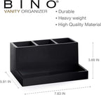 BINO Multi Purpose 3 Compartment Organizer with Tray - Makeup Brush Holder and Toothbrush Holder - Marble Bathroom Accessorie