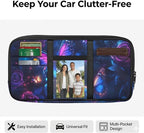 Purple Butterfly Car Sun Visor Organizer Scratch-Resistant Sun Visor Storage Pouch with Zipper, Gothic Auto Interior Accessories for Car, SUV, Truck Keep Your Vehicle Tidy