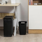 UUJOLY Plastic Small Trash Can Wastebasket, Garbage Container Basket for Bathrooms, Laundry Room, Kitchens, Offices, Kids Rooms, Dorms, 3.5 Gallon, Black, 3 Pack