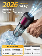 REWONDER Car Vacuum Cleaner High Power, 22000Pa Vacuum Cleaner & 110000RPM Air Duster, Handheld Vacuum with 7800mAh Battery f