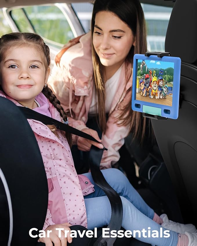 Tesla Model 3/Y Back Seat Tablet Mount Fit 6.1-15.6" Devices, 360° Adjustable Metal Ball Car Backseat Tablet Holder for iPad 12.9 Pro/Air/Mini, Galaxy Tab with Thickness Case (Deep Max 1.18'')