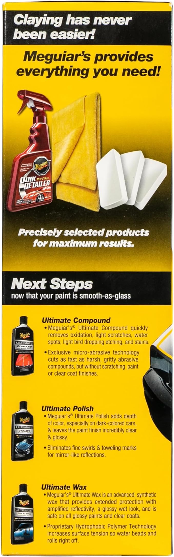 Meguiar's G191700 Smooth Surface Clay Kit, Safe and Easy Car Claying for Smooth as Glass Finish