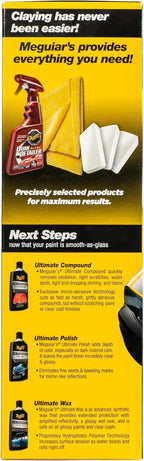 Meguiar's G191700 Smooth Surface Clay Kit, Safe and Easy Car Claying for Smooth as Glass Finish