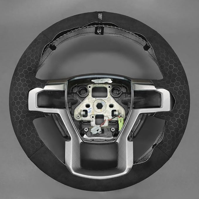MEWANT Hand Stitch Hive Embossed Athsuede Steering Wheel Cover for Ford F150 Expedition 2018-2021 Ford F150 Accossory