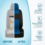 BDK PolyPro Car Seat Covers Full Set in Blue on Black – Front and Rear Split Bench Seat Covers for Cars, Easy to Install Car 