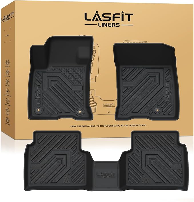LASFIT Floor Mats for Lincoln Corsair 2020-2025 2026 (Fit Gasoline Not fit PHEV) All Weather Floor Liner for Lincoln Corsair TPE Custom Fit Car Mats Front & Rear 2 Row Mats,Black