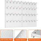 TORACK Metal Pegboard Panels and Hooks for Garage, Workbench, Shop, Shed Tool Organizer Peg Board with 1/8" & 1/4" Holes, Mod