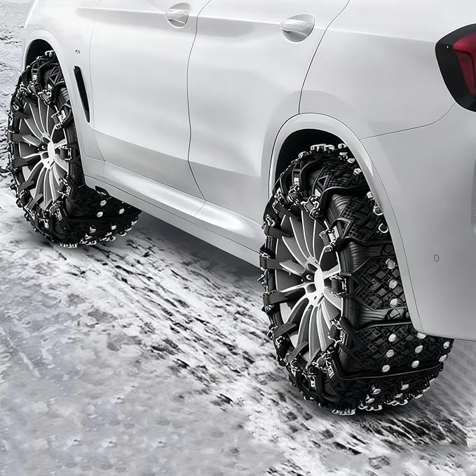 Snow Chains EOHMAK 6 PCS Car Anti-Skid Snow Tire Chains Automotive Tire Traction Chain for Tire Width 165-265mm Car Truck Pic