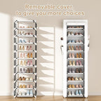 ROJASOP Shoe Rack with Covers 10 Tier Large Shoe Organizer Tall Shoe Closet Storage for 20-22 Pairs Shoe and Boot, Free Stand