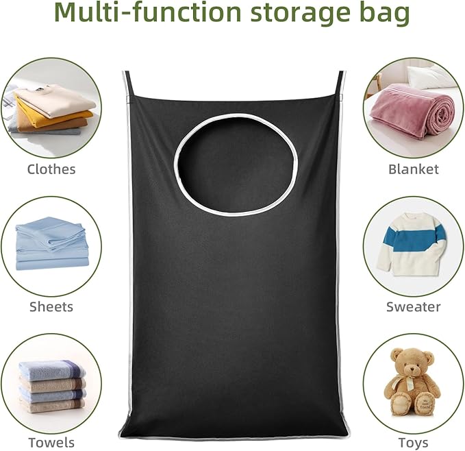KEEPJOY XL 2-Pack Door Hanging Laundry Hamper, Size 36.5X22.5 Inch Door Hamper Bag with Large Opening and Sturdy Hooks for Al