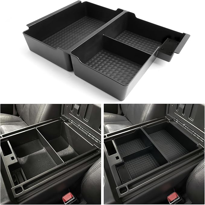 for Center Console Armrest Organizer Tray ABS Materials Compatible with 2007–2013 Chevrolet Silverado/Sierra/Yukon&Yukon XL/Tahoe/Suburban/Avalanche–Jump Seats