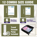Travel Vacuum Bags with Electric Pump, Vacuum Travel Bags for Luggage and Suitcase, Clothes Clothing (6S 6XS)
