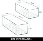 Qilinba 8 PACK Drawer Organizer Bins Bathroom Deep Drawer Organizer Tray for Cutlery Vanity Make-up, Clear Stackable Storage 